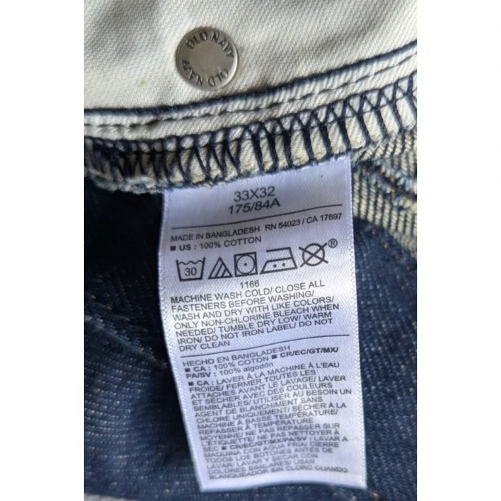 Old Navy good bucket rigid Straight dark blue wash 33x32, new with out tags
